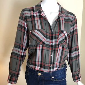Flannel blouse with sparkly detail